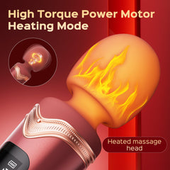 Storim heated mode feature demonstrated for soothing warmth during use