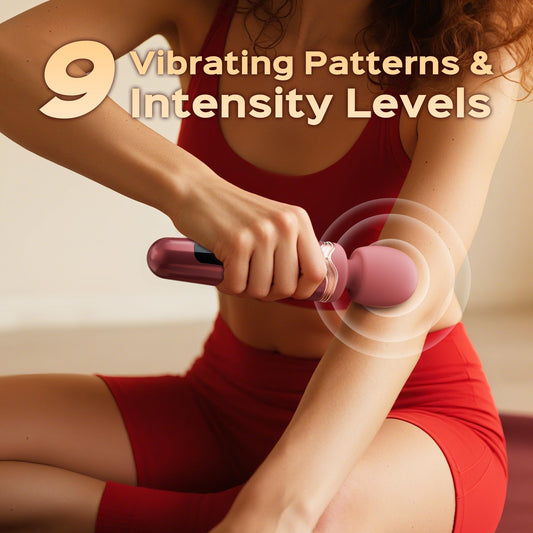 Storim massager side view highlighting ergonomic 8.5-inch handle for easy grip