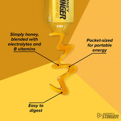 Honey Stinger Gold Energy Gel in hand for on-the-go energy.