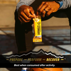 Honey Stinger Recover Peanut Sunflower Nut + Seed Bar for post-workout recovery.