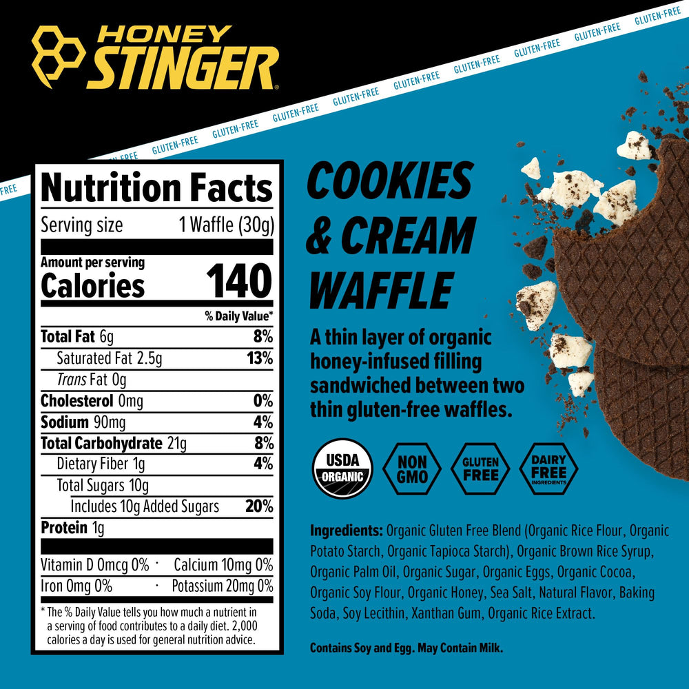 Close-up of salted caramel waffle revealing honey-infused filling and crisp texture