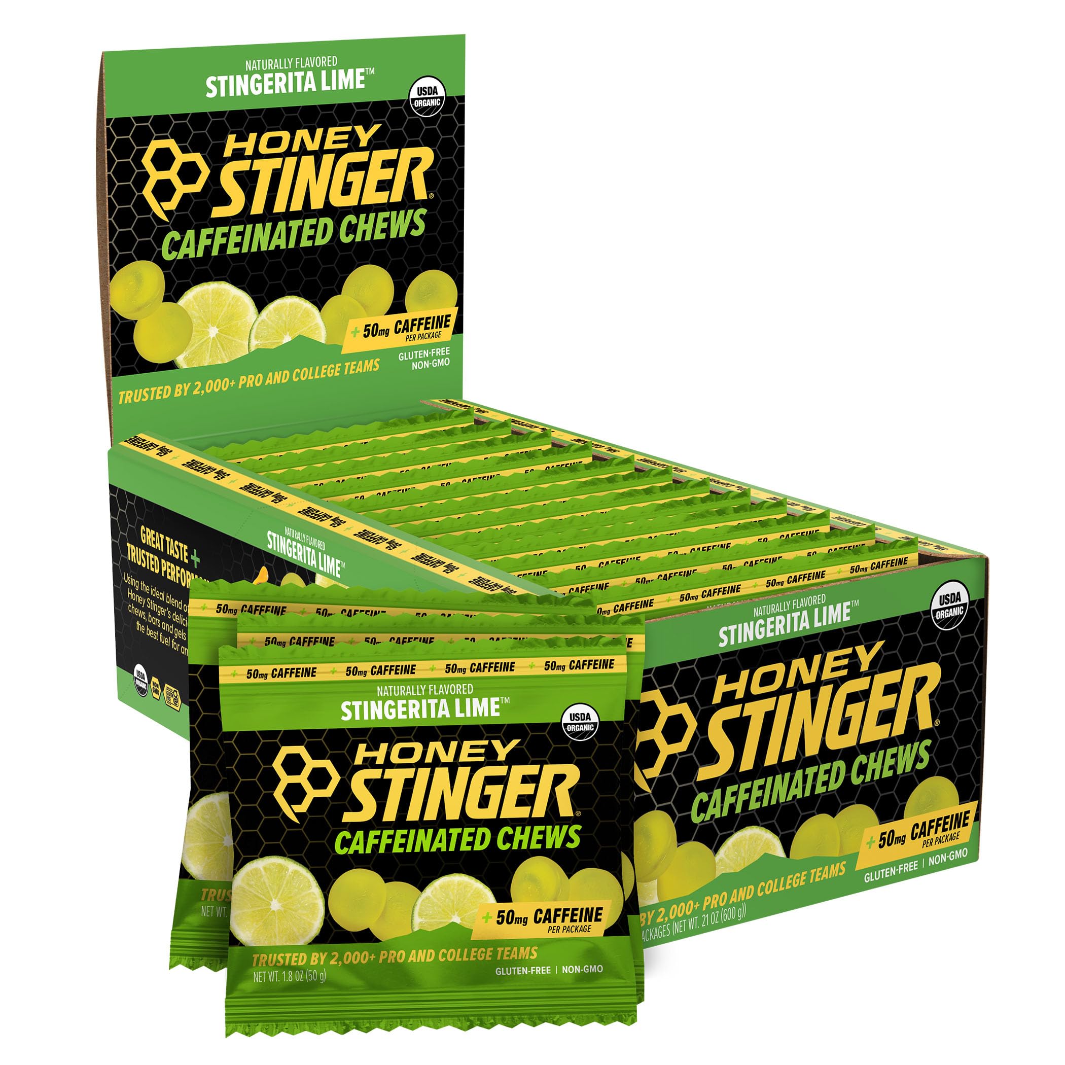 Honey Stinger Stingerita Lime chews bottle for portable workout energy