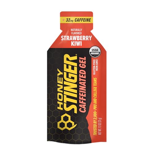 Honey Stinger gel packet in hand for quick fueling