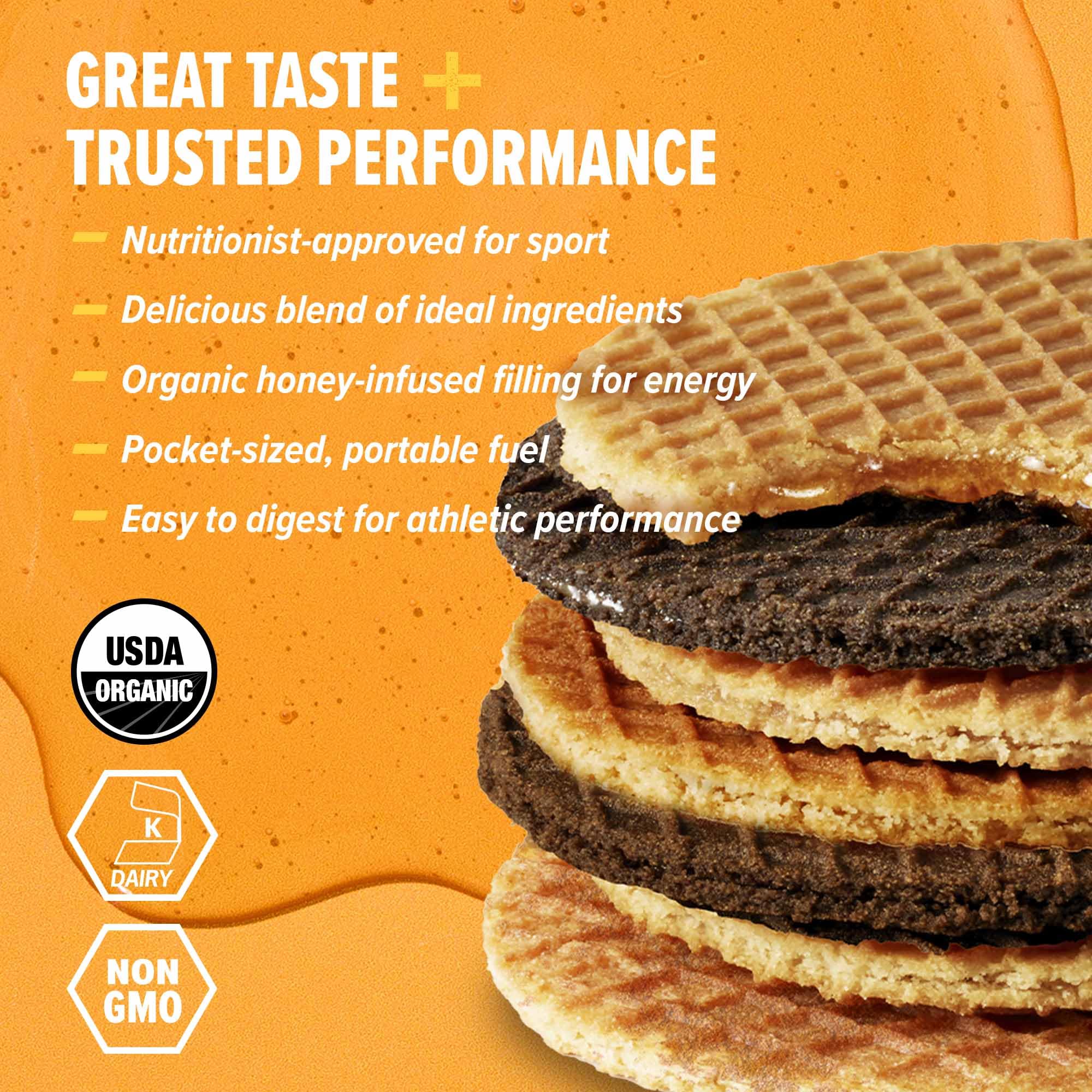 Honey Stinger peanut butter waffle: convenient pre workout fuel with natural carbs