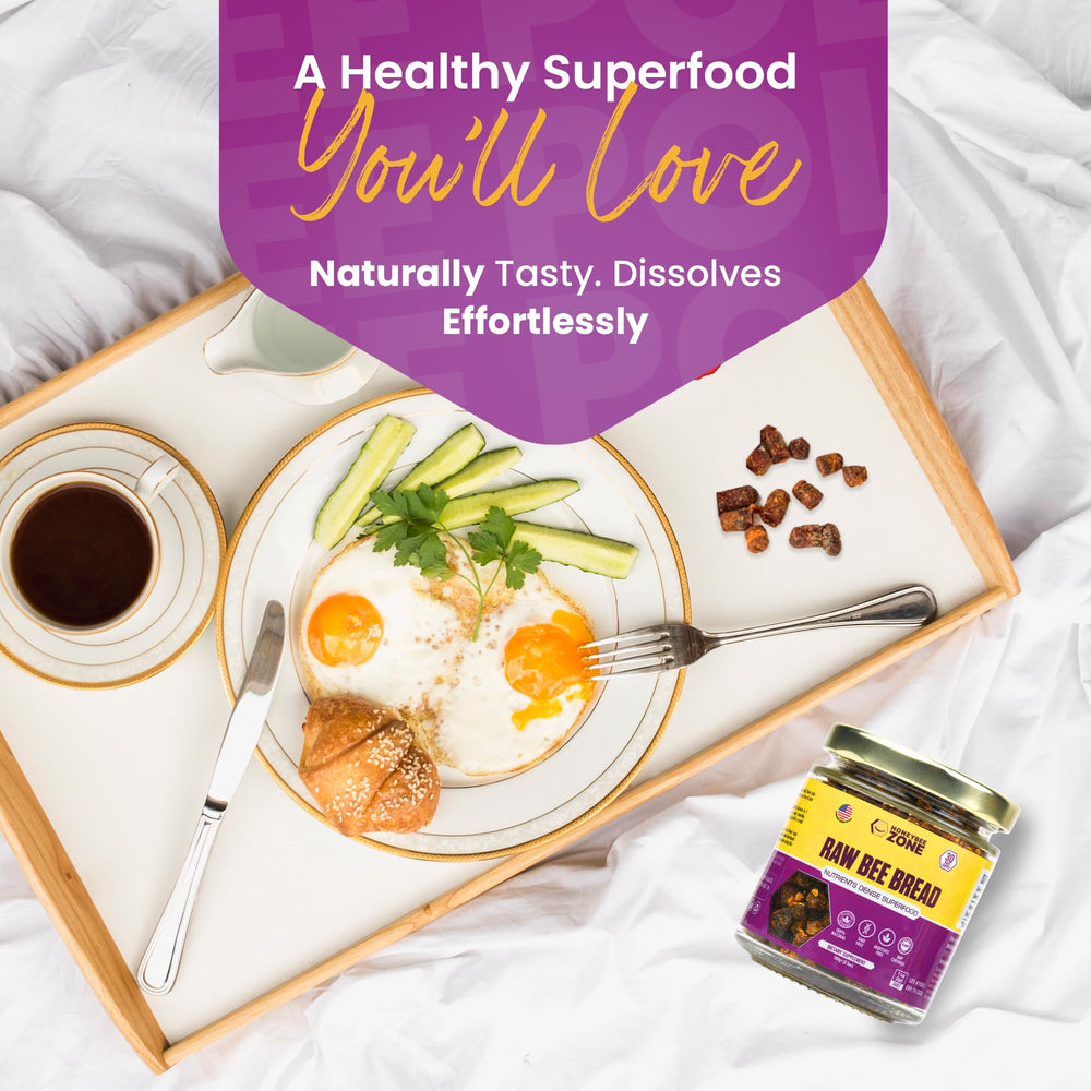 HoneyBeeZone natural-light product shot emphasizes single-ingredient goodness.