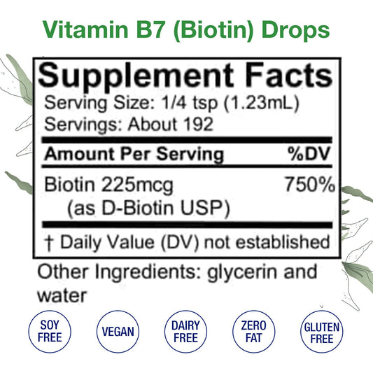 HoneyCombs Biotin drops pour, convenient daily vitamin for skin and hair.