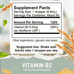 HoneyCombs Liquid Vitamin B2 Drops packaging box highlights USA-made quality.