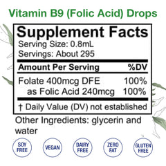 HoneyCombs Vitamin B9 Liquid Drops being poured, easy integration into beverages or direct use