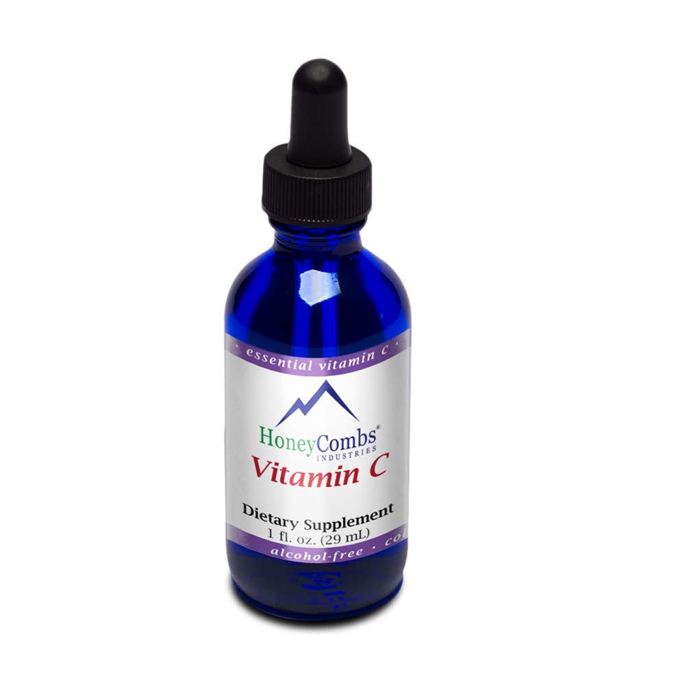HoneyCombs Vitamin C liquid drops bottle for daily immune and skin support