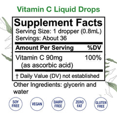 Product label highlighting vegan, non-GMO formula and alcohol-free base