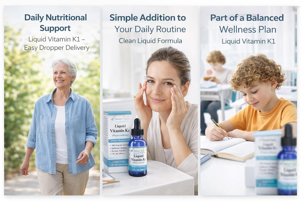 HoneyCombs Vitamin K Drops made-in-usa ensures safety and quality.