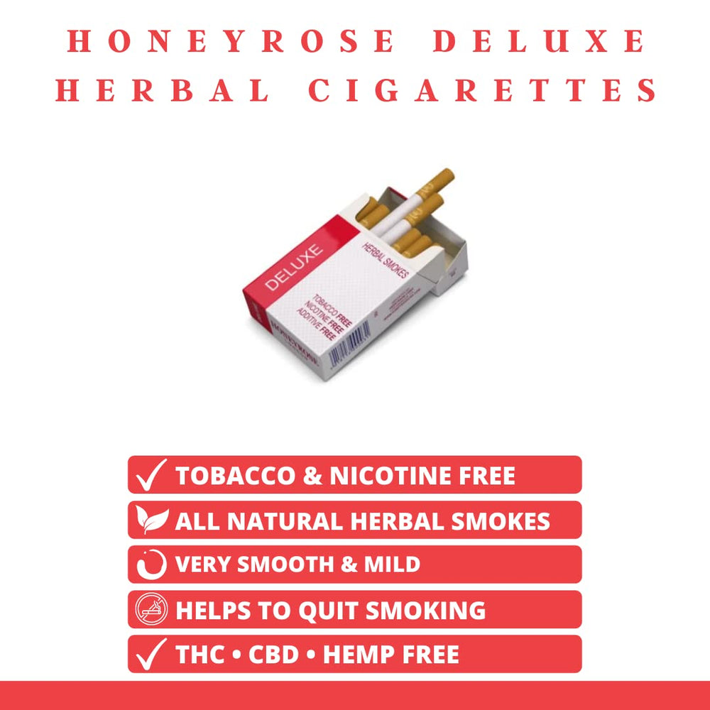 Honeyrose Deluxe 20 sticks per pack highlights a tobacco-free alternative
