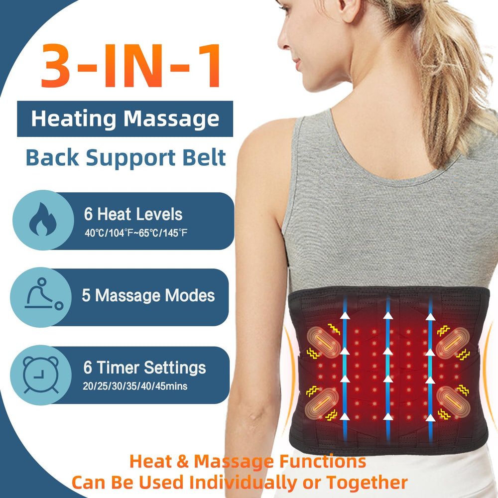 HongJing cordless back massage belt for hands-free relief during work or travel.