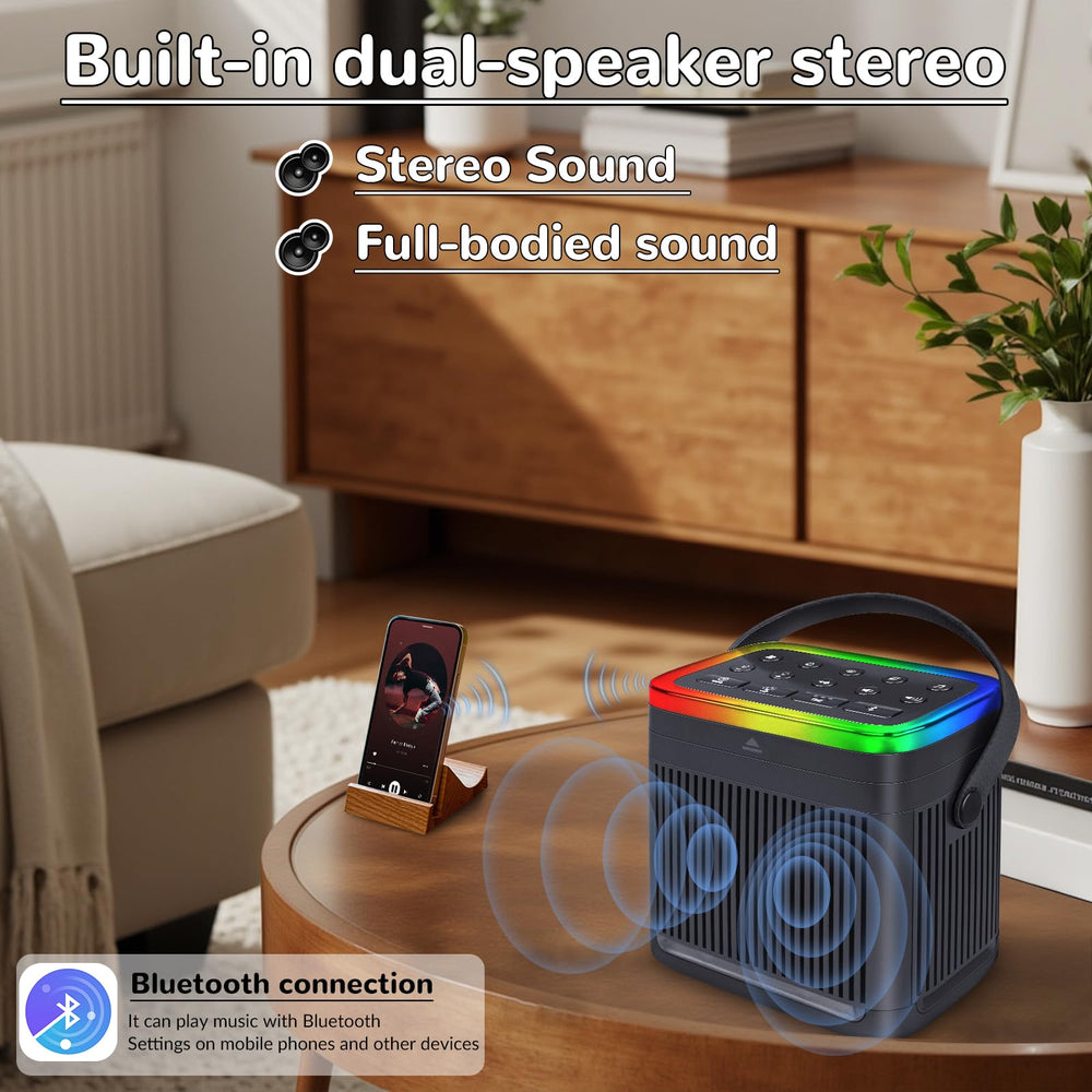 HONGUT Bluetooth 5.2 speaker streams podcasts and music.