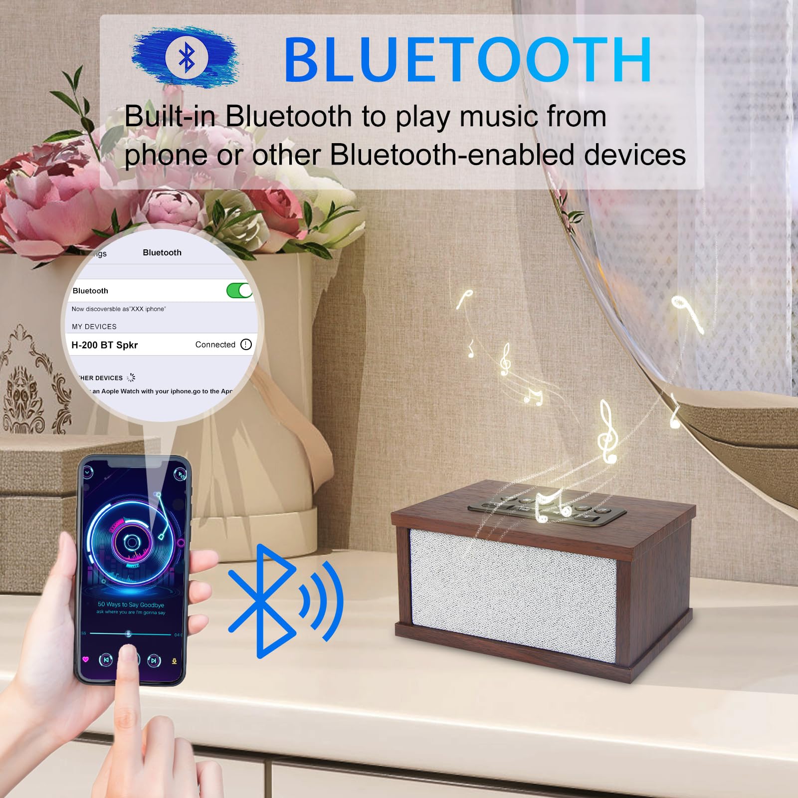 HONGUT compact design sleep machine measures 6.1 by 3.9 by 3.1 inches.