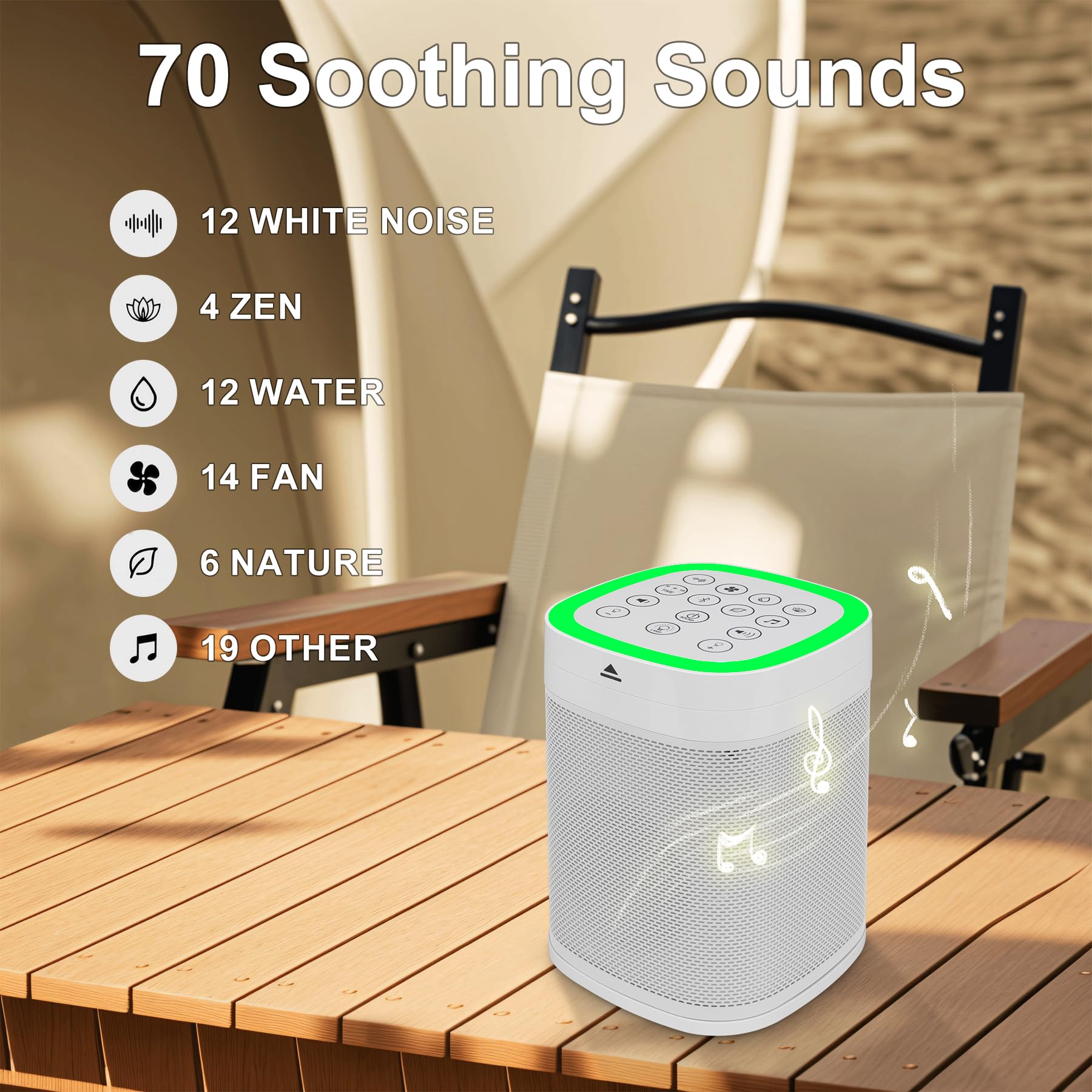 HONGUT 70 sleep sounds provide relaxing options for quiet nights.
