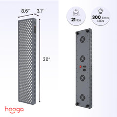Hooga PRO1500 panel with hanging kit demonstrates easy wall-mount installation.