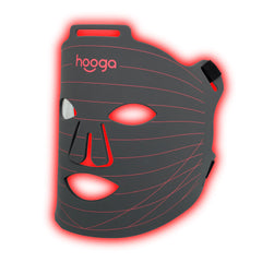 Hooga red light therapy mask with tri-chip LEDs delivering 630/660/850nm coverage.