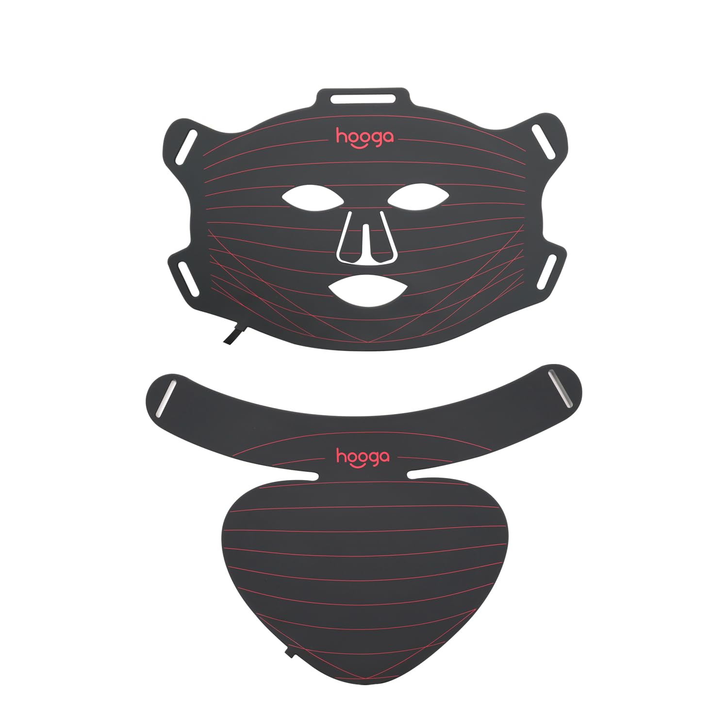 Hooga red light mask with tri-chip LEDs for at-home multi-wavelength facial therapy