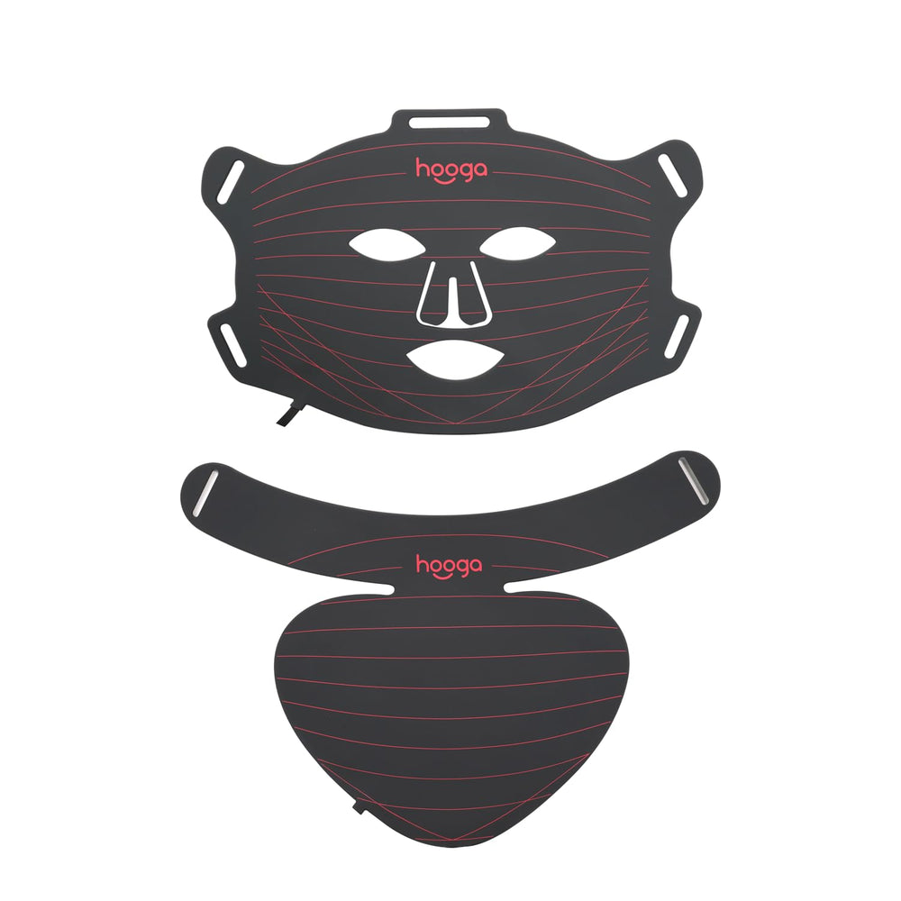Hooga red light mask with tri-chip LEDs for at-home multi-wavelength facial therapy