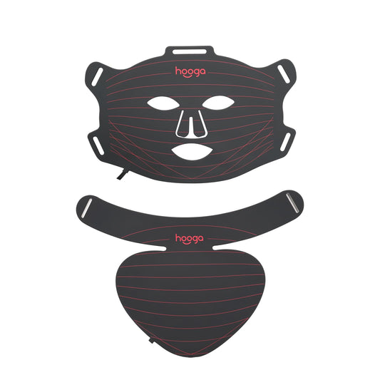 Hooga red light mask with tri-chip LEDs for at-home multi-wavelength facial therapy