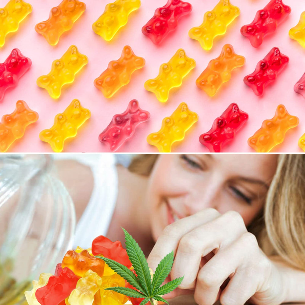 HOOLOO gummies flavor close-up with orange, pineapple, peach notes.