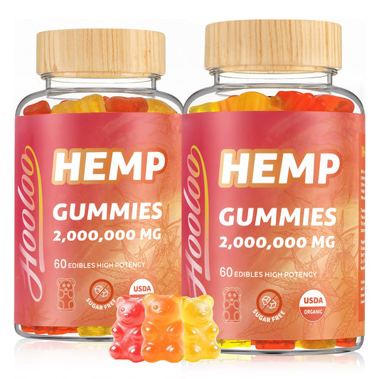 HOOLOO Hemp Gummies orange flavor highlight a fruity calm, sugar-free option.