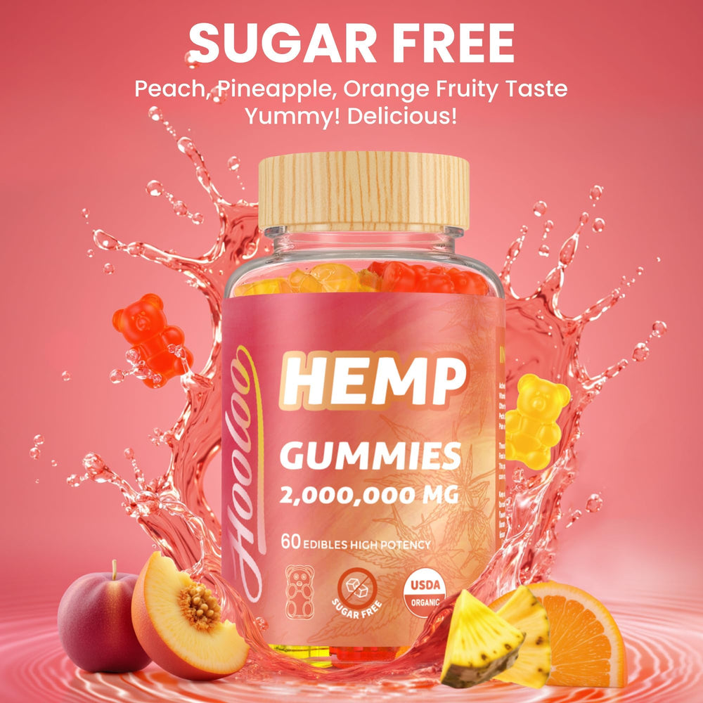 HOOLOO Hemp Gummies peach flavor supports a soothing evening routine.