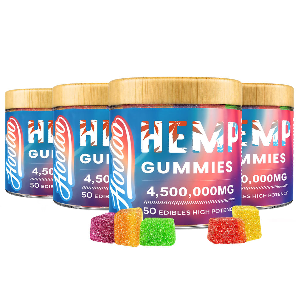 HOOLOO Hemp Gummies extra-strength bottle supports daily calm and focus.