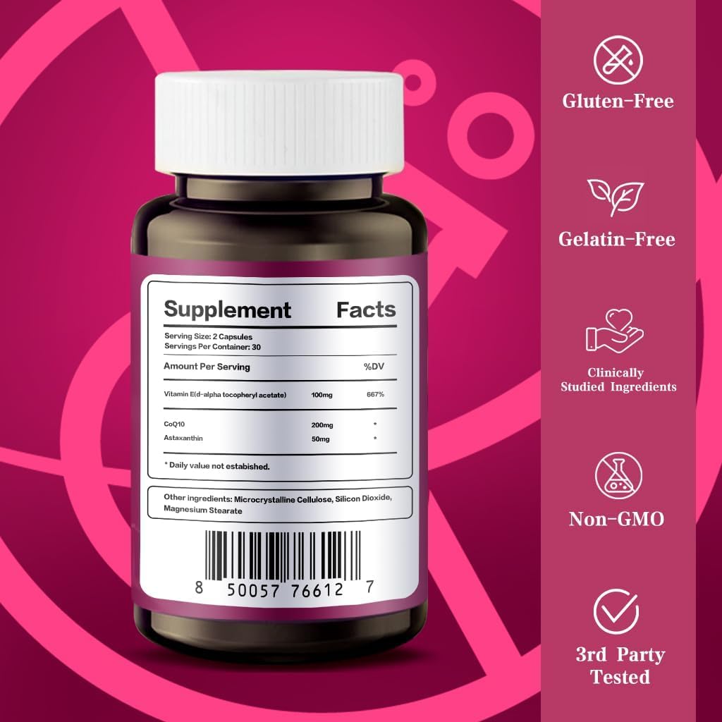HOPE LIFE CoQ10 300-count bottle on desk emphasizes high-quality non-GMO product