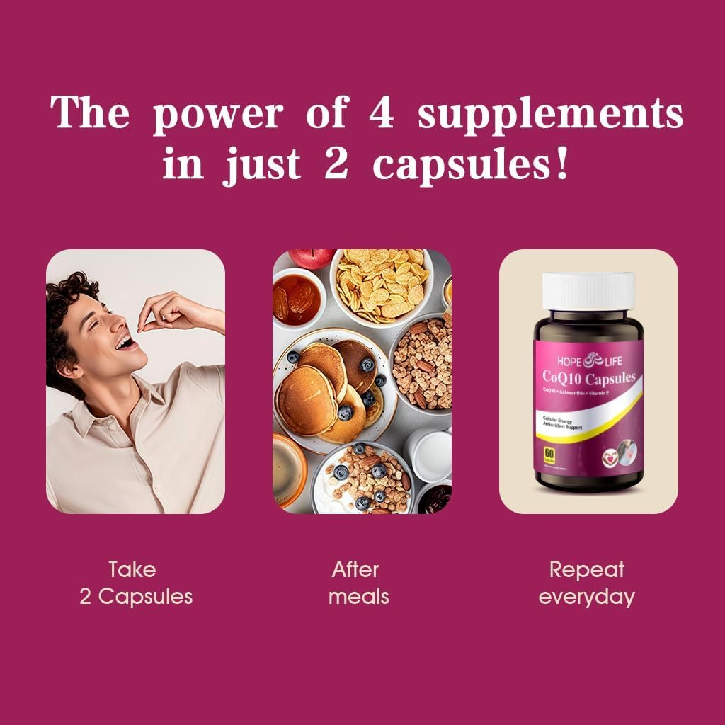 HOPE LIFE CoQ10 nutrition facts panel close-up reinforces transparency