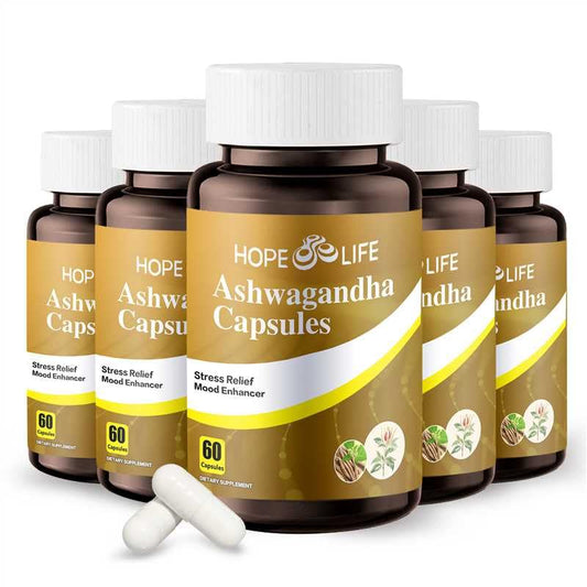 HOPE LIFE Herbal Mood & Sleep bottle with capsules for calm focus.