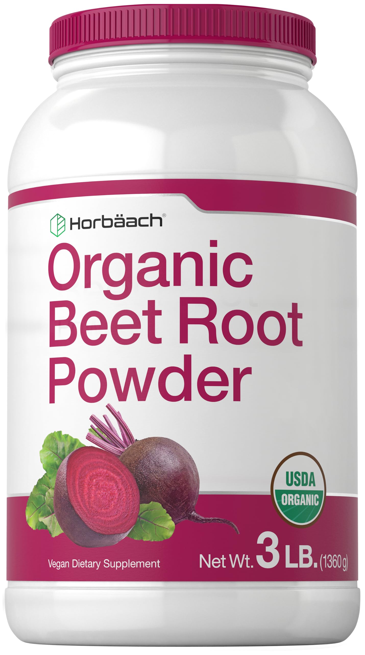 Horbäach bulk 3lb organic beet root powder packaging for convenient use