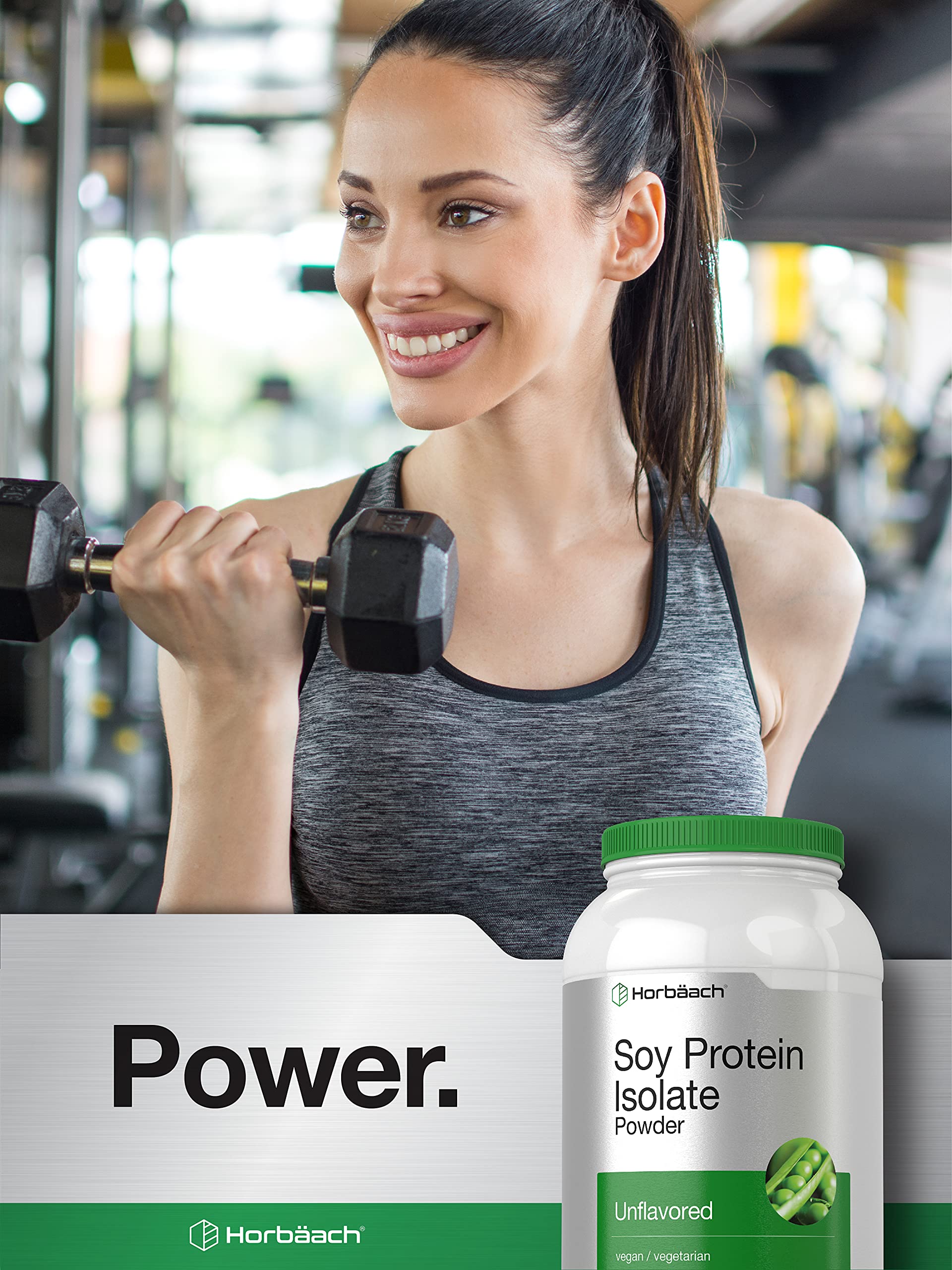 Horbaach Soy Protein Isolate in a kitchen scene for smoothies.