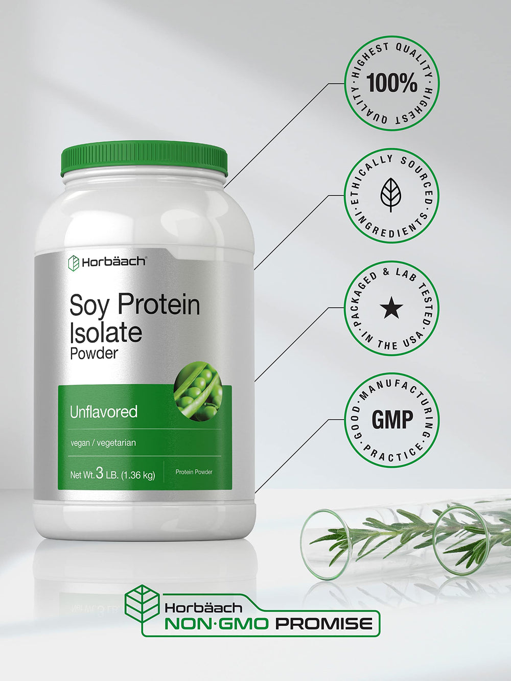 Horbaach Soy Protein Isolate pour closeup shows smooth mixing.