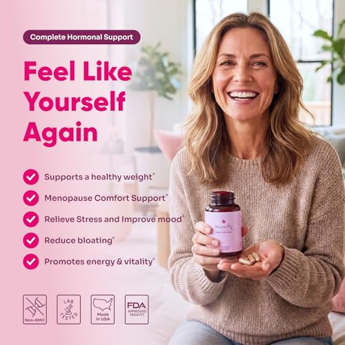 Hormify bottle back highlights clean natural ingredients supporting mood stability