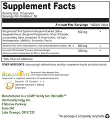 Close-up of HormoneSynergy Cholest Protect front label highlighting ingredients.