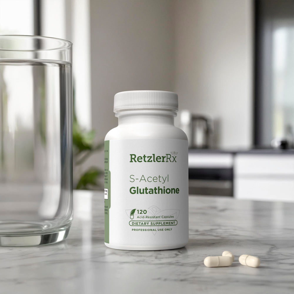 Doctor-formulated RetzlerRx label on HormoneSynergy packaging