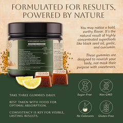 Pouring Horus Quintessence Elixir gummies from the bottle for an easy daily ritual