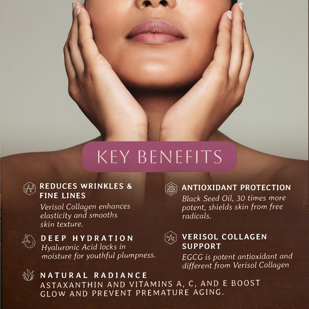Black seed oil ingredient highlight from Horus Timeless Beauty emphasizing thymoquinone benefits.