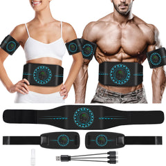 Hosioe ABS stimulator front view with belt for focused core workouts
