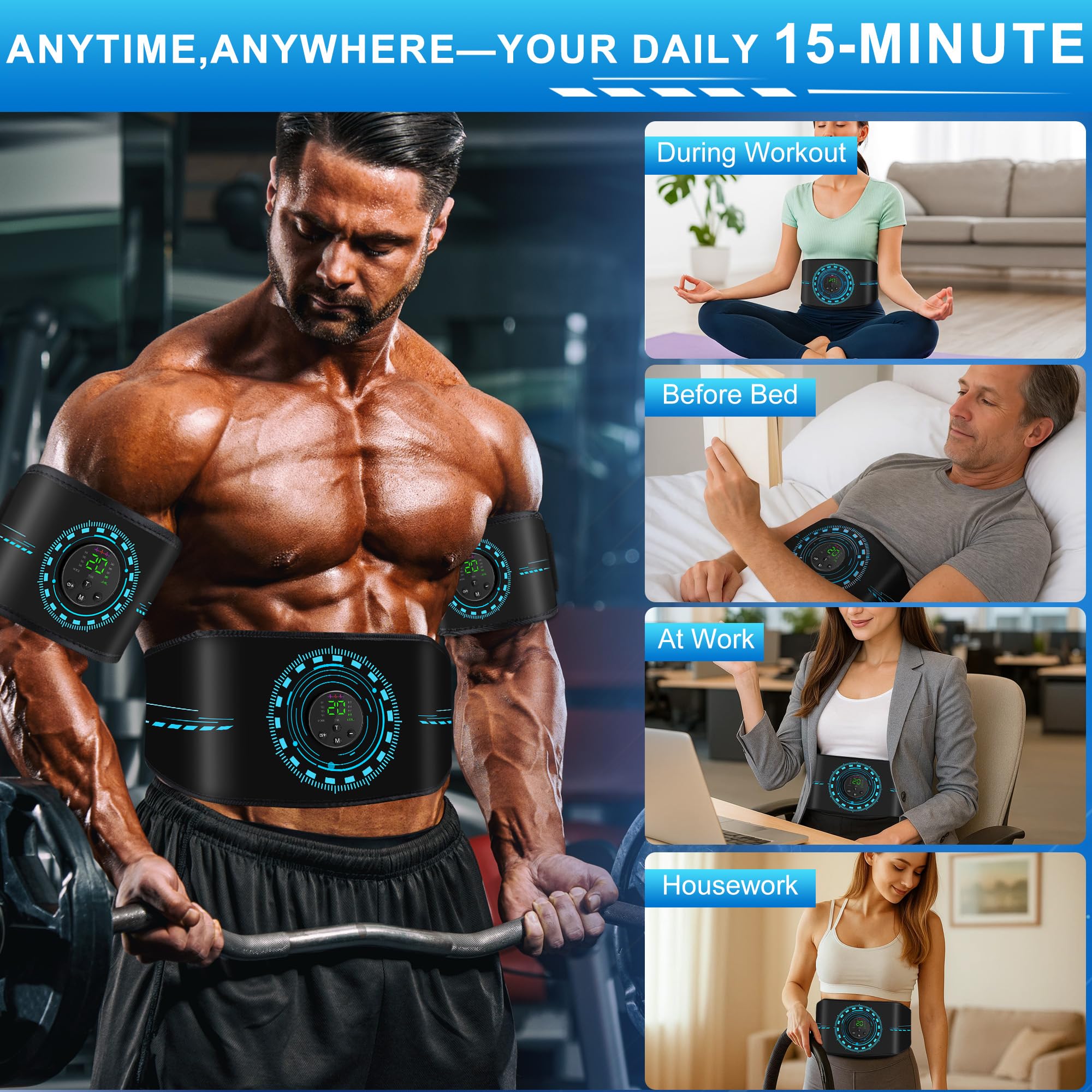 Hosioe silicone arm straps attached to device for upper body training
