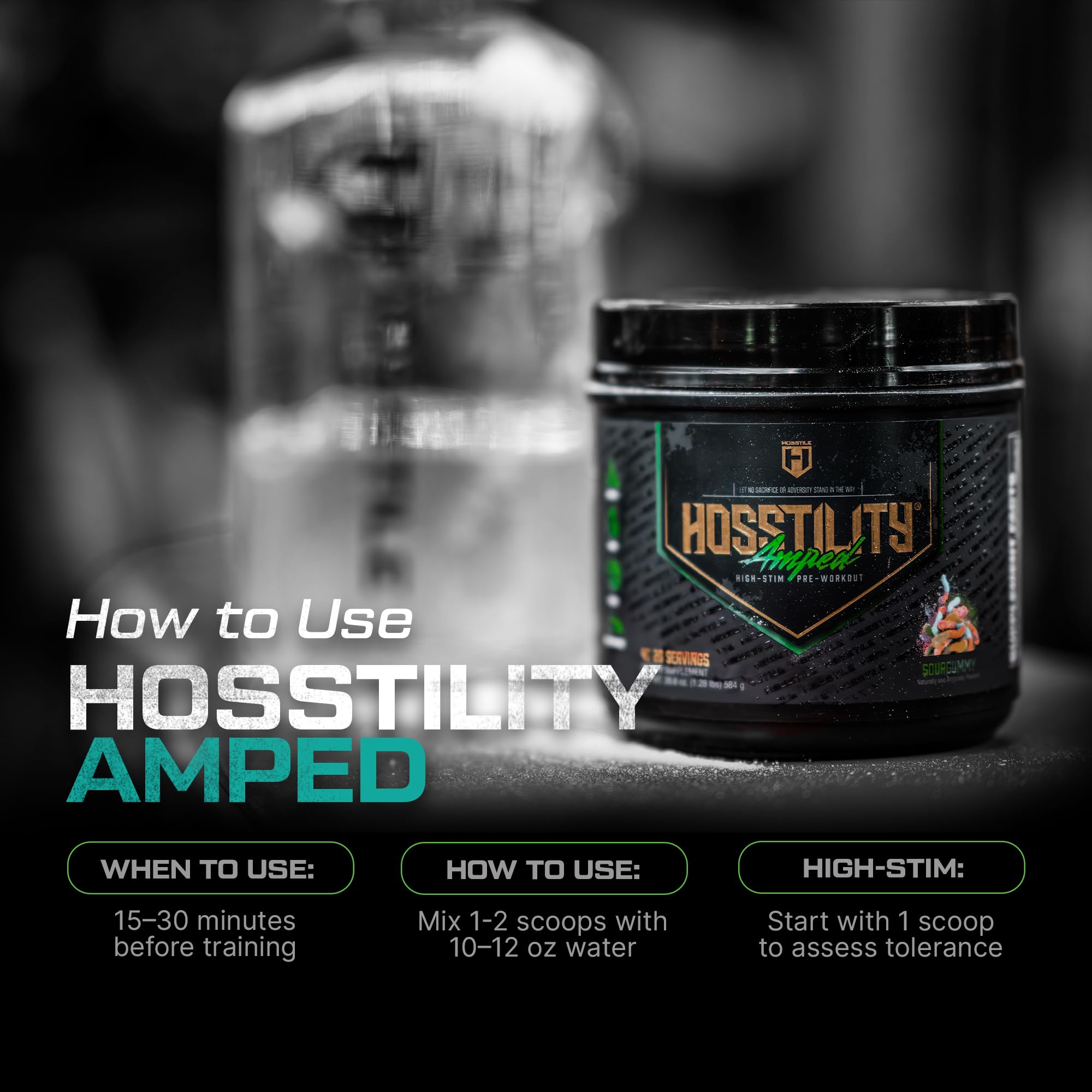 Hosstile Amped before-workout scene inspires focus and drive.