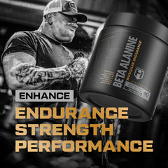 HOSSTILE Beta-Alanine powder scoop shows easy mixing into drinks.