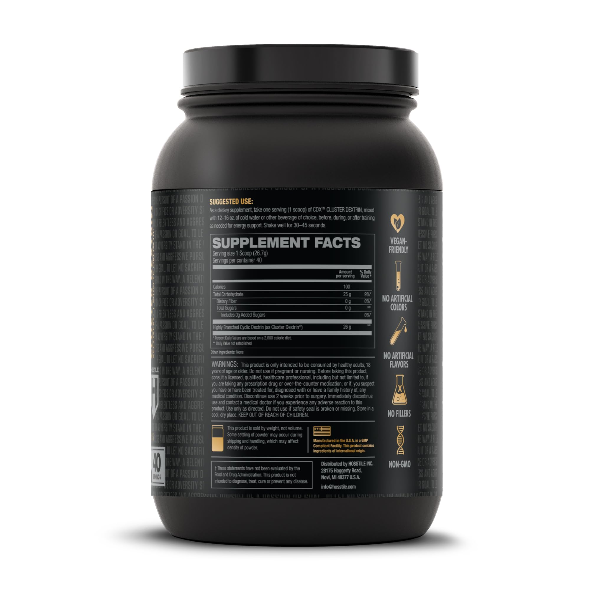 HOSSTILE CDX powder with pre-workout electrolytes.