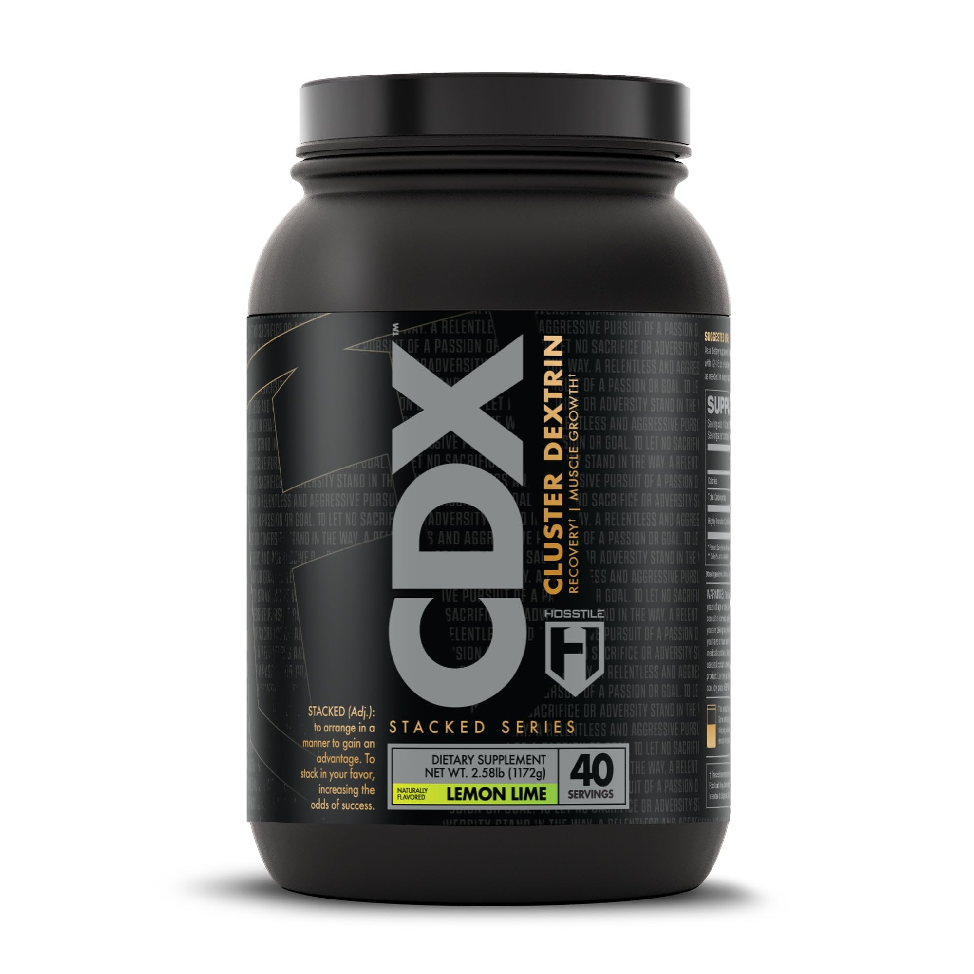 HOSSTILE CDX Cluster Dextrin powder tub ready for post-workout fueling