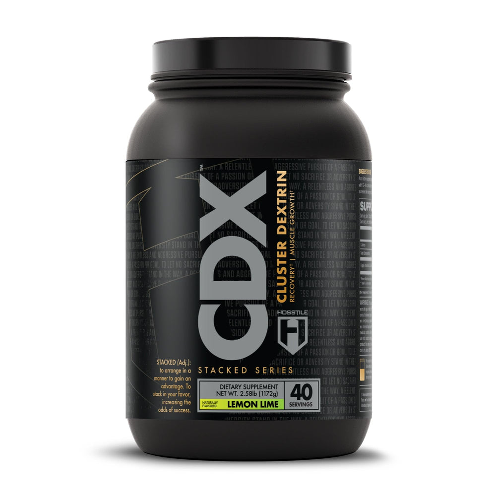 HOSSTILE CDX Cluster Dextrin powder tub ready for post-workout fueling