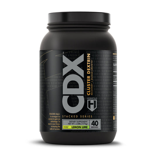 HOSSTILE CDX Cluster Dextrin powder tub ready for post-workout fueling