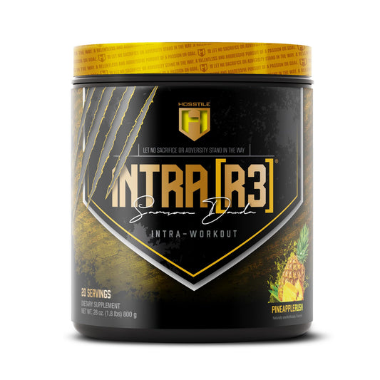 HOSSTILE INTRA[R3] bottle pour showing convenient intra-workout fueling for energy