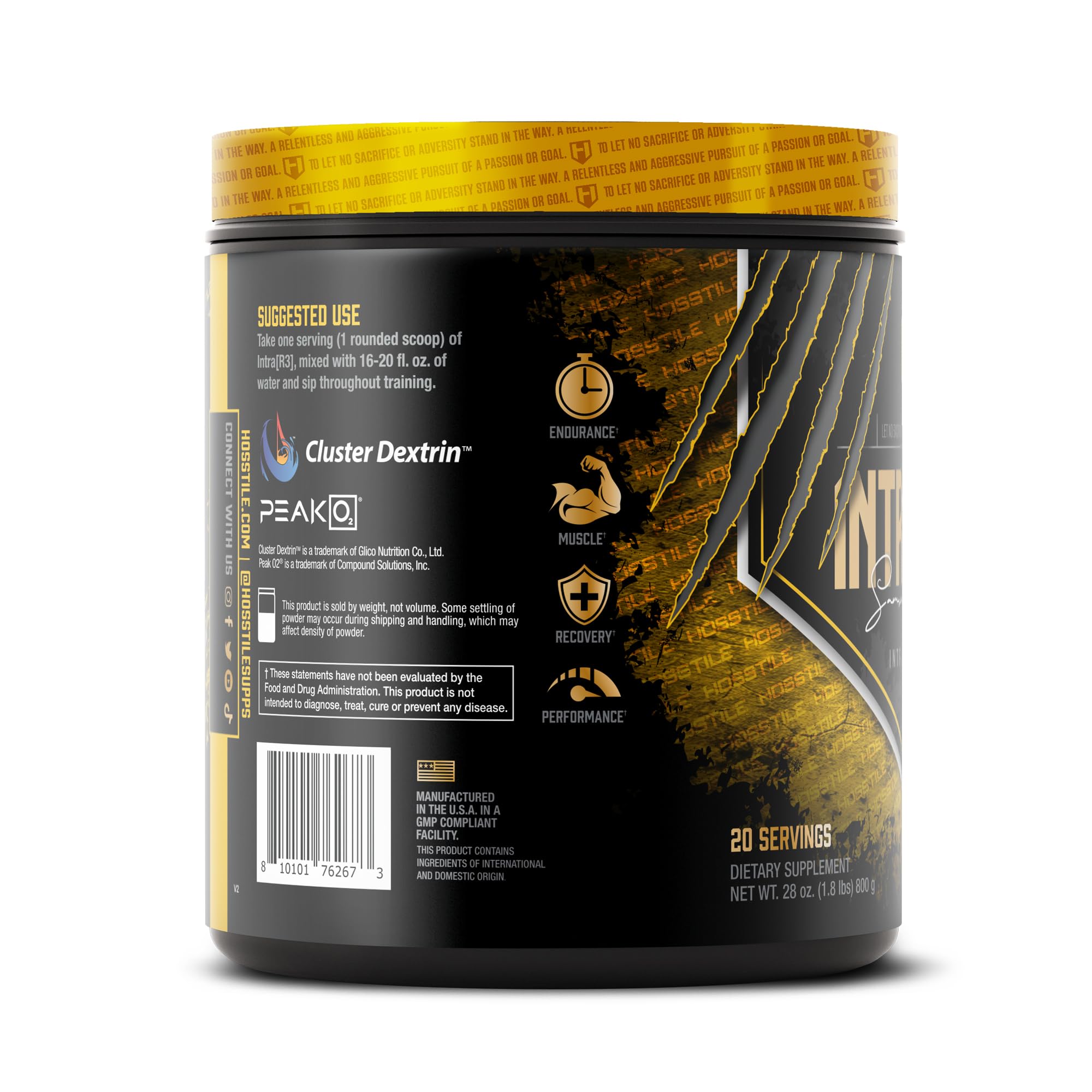 Hydration emphasis with INTRA[R3] during intense training sessions